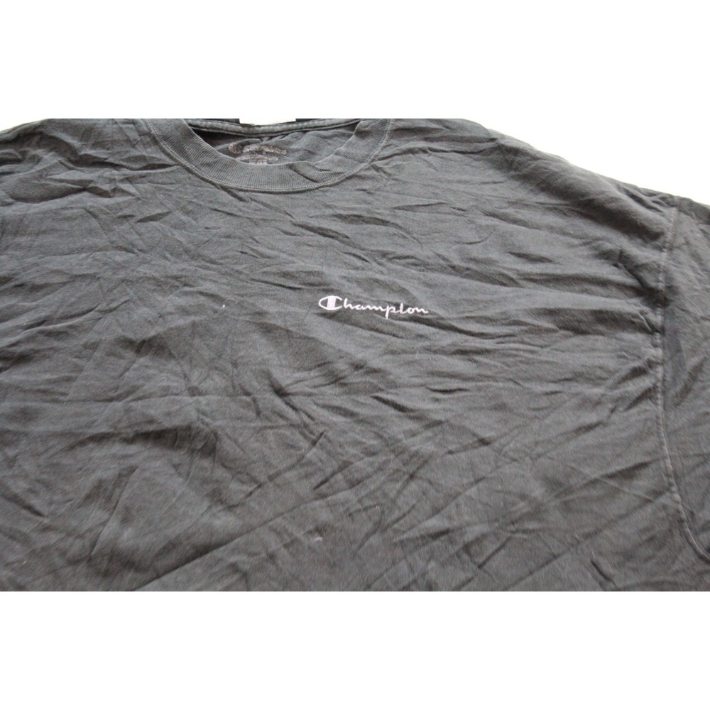 Champion T-Shirt Mens XXL Black Excellent Crew Neck Short Sleeve Logo Basic - Picture 3 of 8